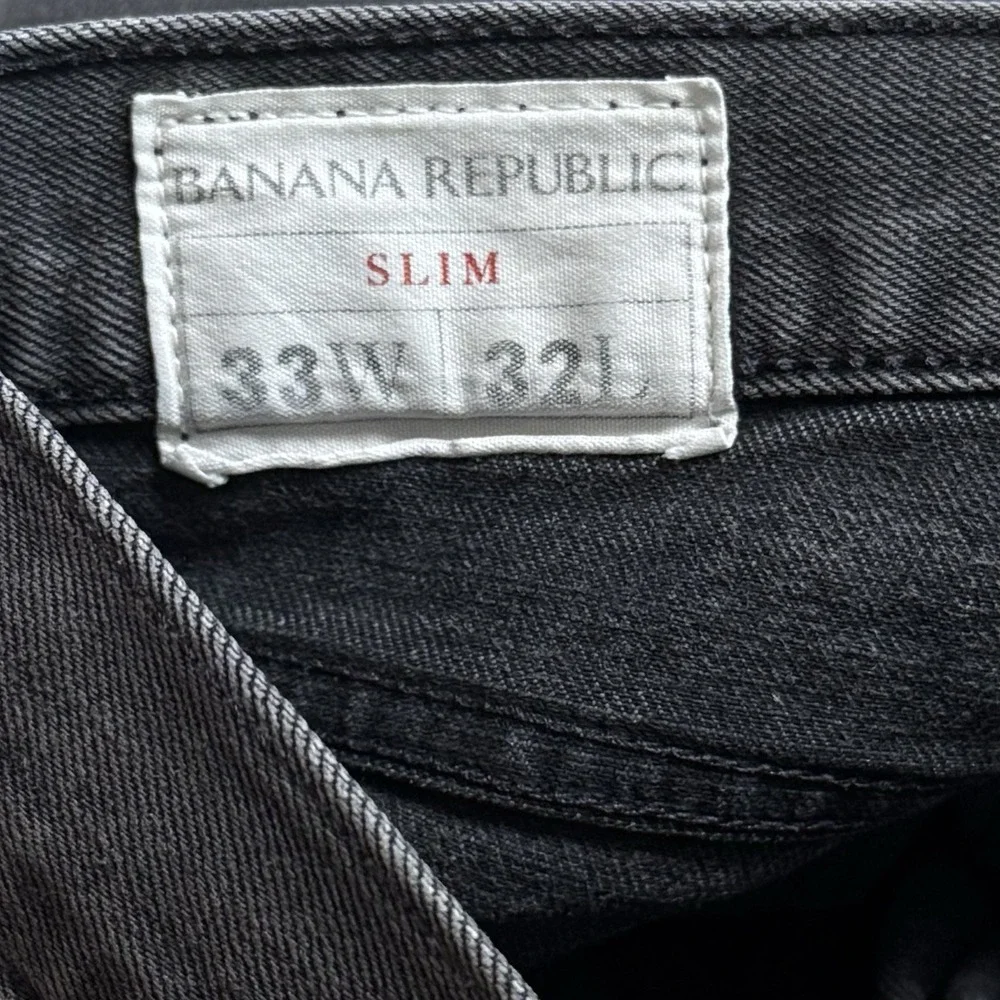 Banana Republic Slim Dark Gray Jeans Capsule Comfort Preppy Chic Minimalist 33